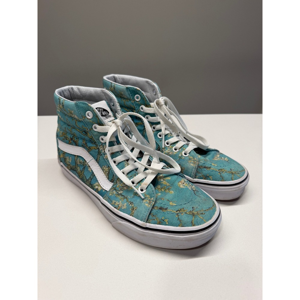 Vans Van Gogh Museum Sk8-Hi Size Men 8.5 Women 10 Blue Almond Blossoms 721356